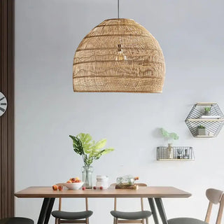 Vnitřní Závěsné Svítidlo | Boho Ratanové Stínidlo