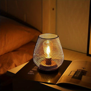 Vnitřní Moderní Stolní Lampa | Černá Kovový Klecový LED Design