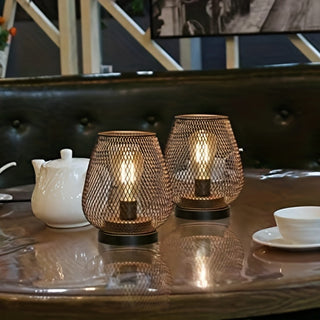 Vnitřní Moderní Stolní Lampa | Černá Kovový Klecový LED Design