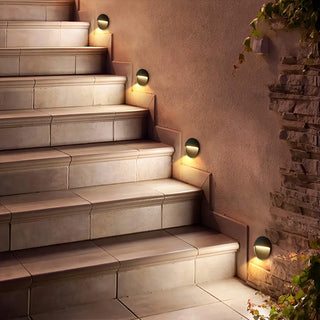 Venkovní Moderní Nástěnné Svítidlo | Kulatý LED Černá Design