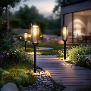 Venkovní Solární Zahradní Lampa | Moderní Černá LED Design