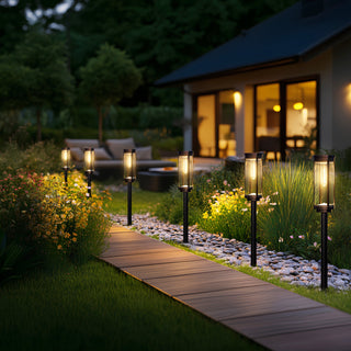Venkovní Solární Zahradní Lampa | Moderní Černá LED Design