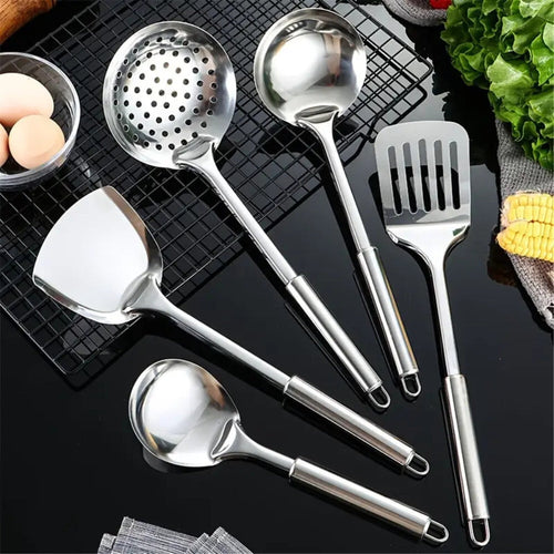 Kitchen utensil set, 5 piece stainless steel
