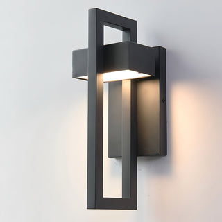 Venkovní Nástěnné Svítidlo | Černá Moderní Geometrický LED Rám