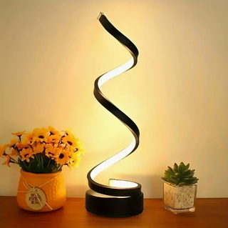 Vnitřní moderní Stolní Lampa | Černá Spirálová Stmívatelná LED Design