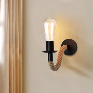Vnitřní moderní nástěnná lampa | Černá Provazový design E27