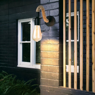 Vnitřní moderní nástěnná lampa | Černá Provazový design E27