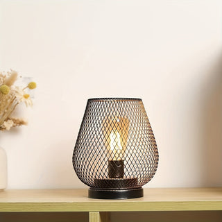 Vnitřní Moderní Stolní Lampa | Černá Kovový Klecový LED Design