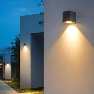 Venkovní Nástěnné Svítidlo | Čtvercové Světlo Nahoru a Dolů Černá Design