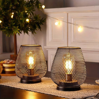 Vnitřní Moderní Stolní Lampa | Černá Kovový Klecový LED Design