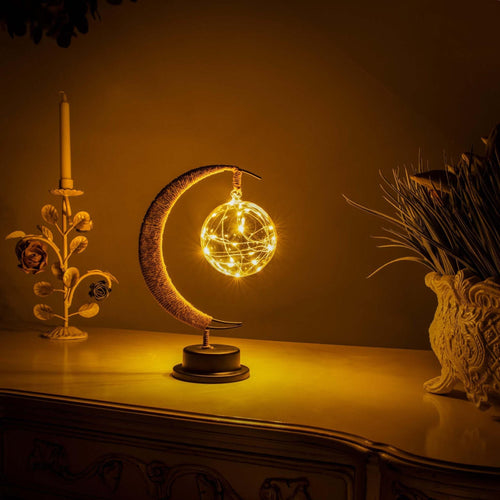 Vnitřní dekorativní stolní lampa | LED Měsíční koule