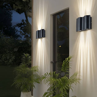 Venkovní Nástěnné Svítidlo | Vlnový Vzor Černá Lampa
