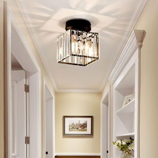 Krystalové Černé Stropní Svítidlo | Moderní Lampa E27