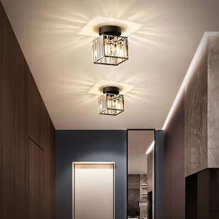 Krystalové Černé Stropní Svítidlo | Moderní Lampa E27