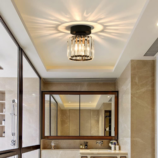 Krystalové Černé Stropní Svítidlo | Moderní Lampa E27