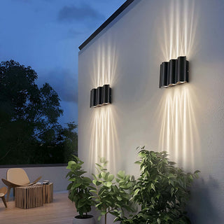 Venkovní Nástěnné Svítidlo | Vlnový Vzor Černá Lampa