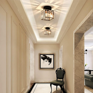 Krystalové Černé Stropní Svítidlo | Moderní Lampa E27