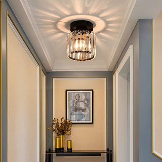 Krystalové Černé Stropní Svítidlo | Moderní Lampa E27
