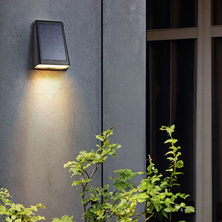 Venkovní Nástěnné Světlo | Solární LED Černá Lampa