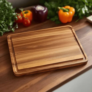 Ensemble de planches à découper rectangulaires avec rainure pour jus pour cuisine