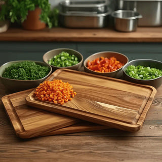 Ensemble de planches à découper rectangulaires avec rainure pour jus pour cuisine