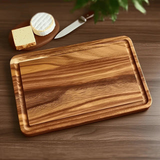 Ensemble de planches à découper rectangulaires avec rainure pour jus pour cuisine