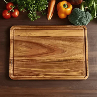 Ensemble de planches à découper rectangulaires avec rainure pour jus pour cuisine
