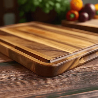 Ensemble de planches à découper rectangulaires avec rainure pour jus pour cuisine