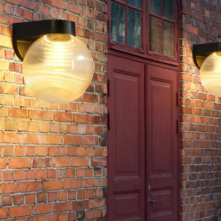 Zewnętrzna nowoczesna lampa ścienna | Czarna kulista LED kształt IP65