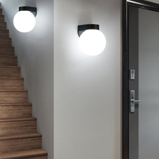 Zewnętrzna nowoczesna lampa ścienna | Czarna kulista LED kształt IP65