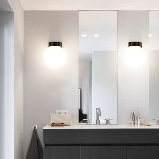 Zewnętrzna nowoczesna lampa ścienna | Czarna kulista LED kształt IP65