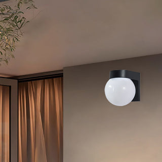 Zewnętrzna nowoczesna lampa ścienna | Czarna kulista LED kształt IP65
