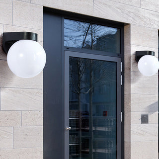 Zewnętrzna nowoczesna lampa ścienna | Czarna kulista LED kształt IP65