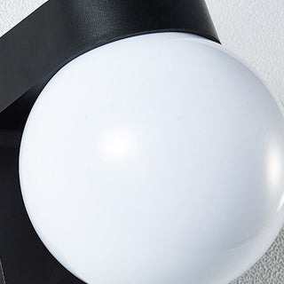 Zewnętrzna nowoczesna lampa ścienna | Czarna kulista LED kształt IP65