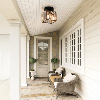 Krystalové Černé Stropní Svítidlo | Moderní Lampa E27