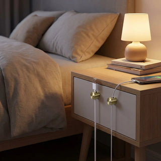Round cable organizer for the desk with adhesive mounting