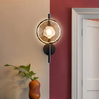 Two-arm round wall light for living room