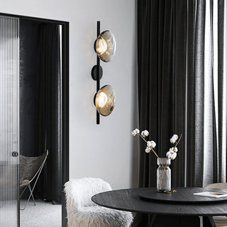 Two-arm round wall light for living room