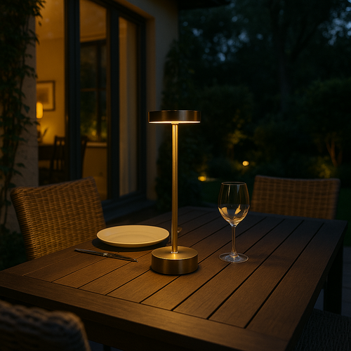Table lamp for indoor use, rechargeable minimalist LED
