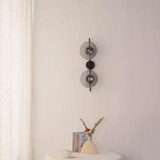 Two-arm round wall light for living room