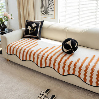 Pokrowiec na sofę nowoczesny falisty design do salonu