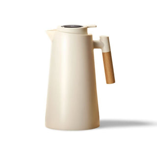 Cafetière thermique avec affichage de la température et poignée en bois