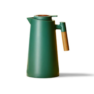 Cafetière thermique avec affichage de la température et poignée en bois