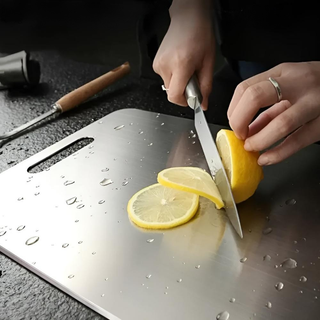 Deska do krojenia nowoczesna stal nierdzewna kuchnia