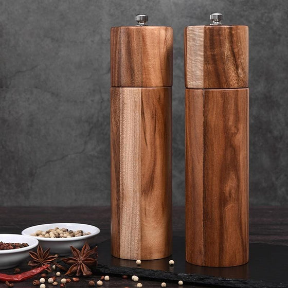 Wooden Salt and Pepper Grinders Adjustable