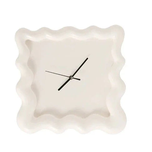 Modern wall clock, decorative wavy design for living room