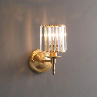 Nástěnná lampa zlatá křišťálová elegantní
