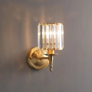 Nástěnná lampa zlatá křišťálová elegantní