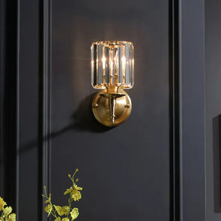 Nástěnná lampa zlatá křišťálová elegantní