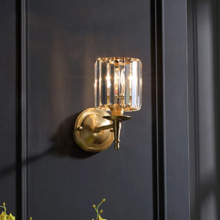 Nástěnná lampa zlatá křišťálová elegantní